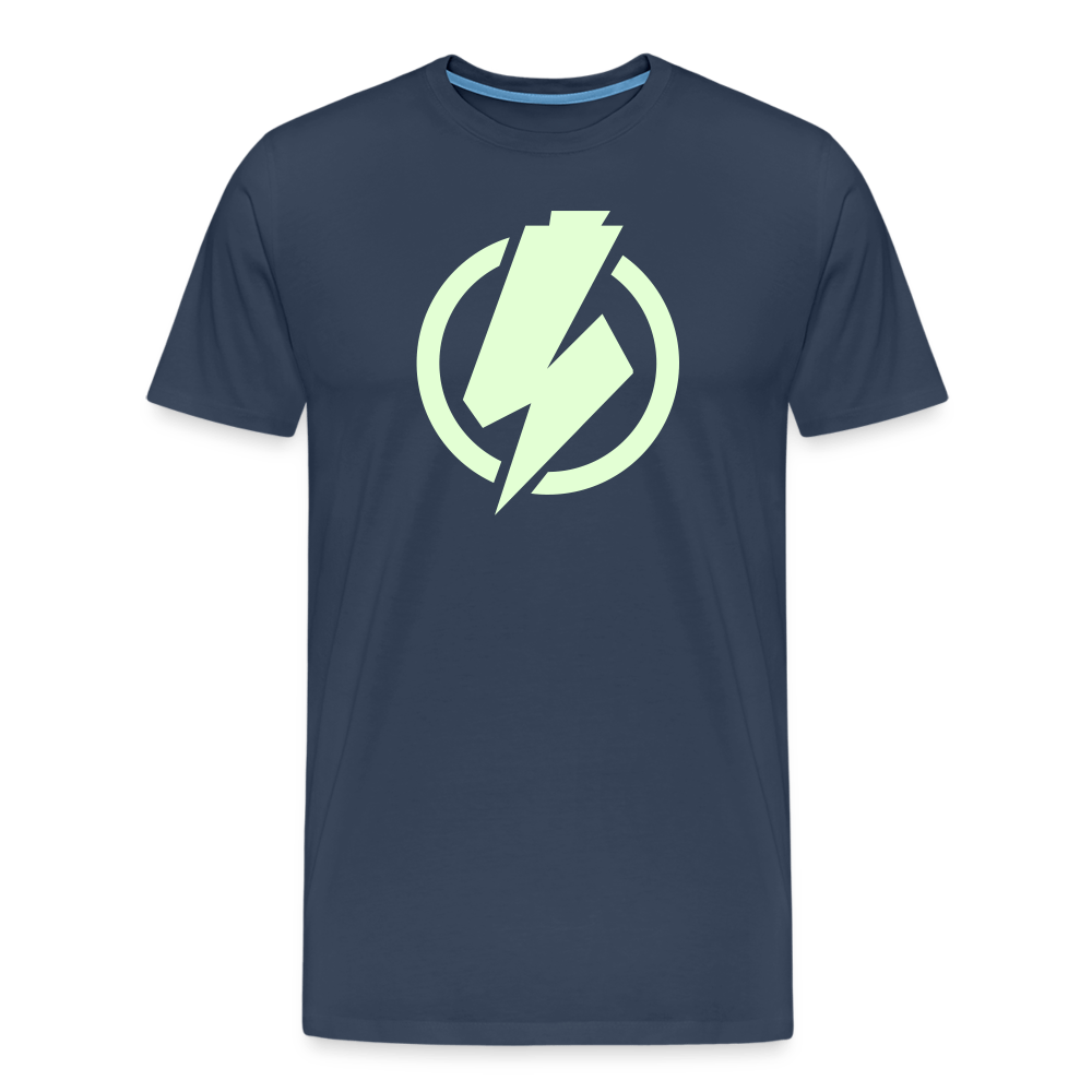 SPOD Männer Premium T-Shirt | Spreadshirt 812 Navy / S Lightning - Glow in the Dark - Männer Premium T-Shirt E-Bike-Community