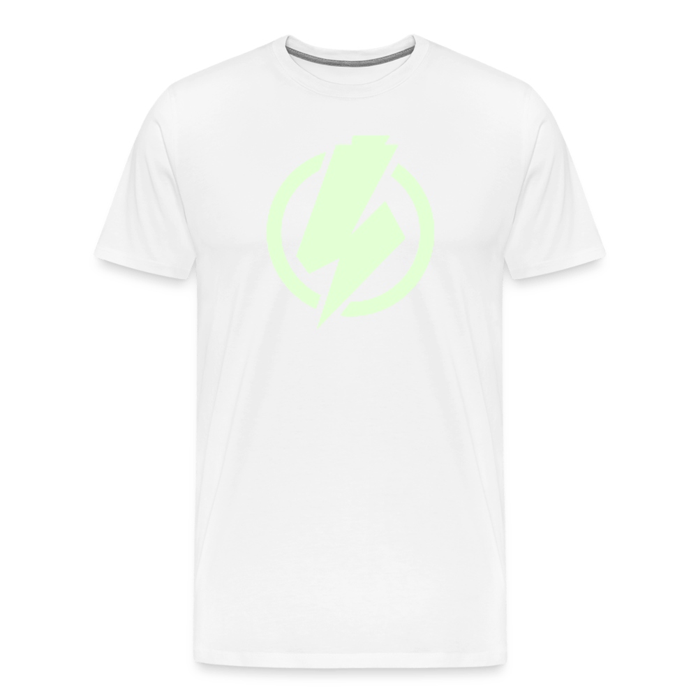 SPOD Männer Premium T-Shirt | Spreadshirt 812 weiß / S Lightning - Glow in the Dark - Männer Premium T-Shirt E-Bike-Community